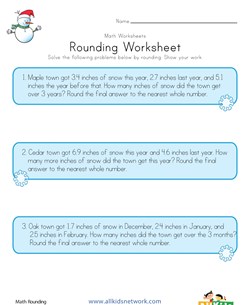 Winter Rounding Worksheet