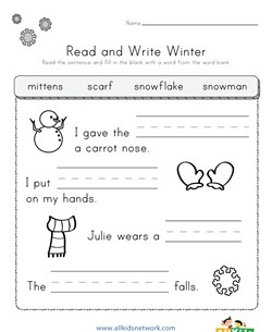 Winter Read and Write Worksheet