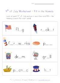 4th of july worksheet