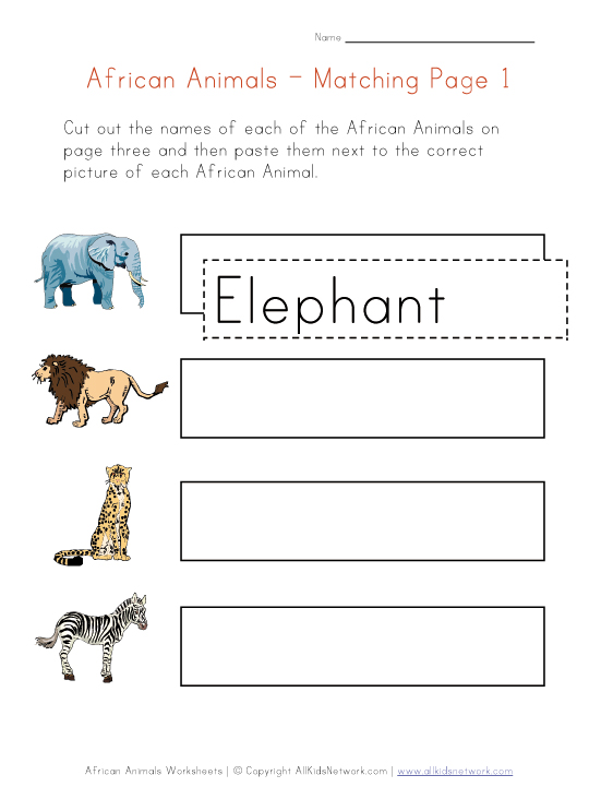 Printable Word Webs - African Safari Animal Print Lion Tiger Leopard