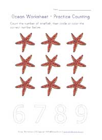 ocean animals counting to 9