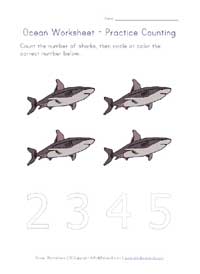 ocean animals counting to 4