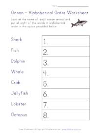 ocean animals words alphabetical order