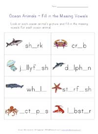 ocean animals spelling worksheet