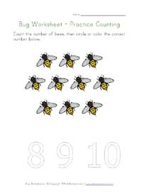 printable bugs counting to 10