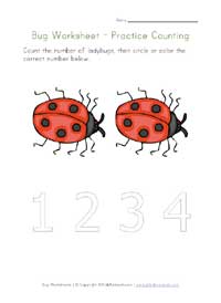printable bugs counting to 2