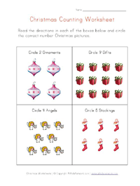 christmas worksheet counting