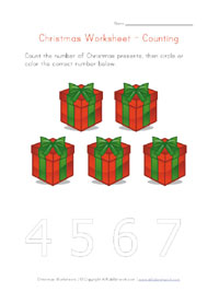 printable christmas counting to 5