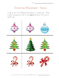 christmas worksheet same