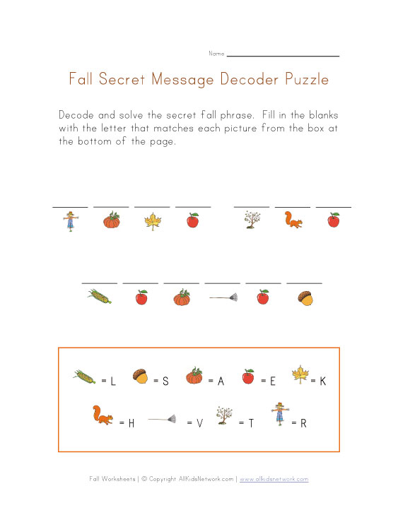 autumn secret word puzzle