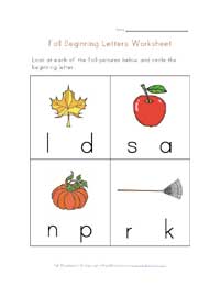 beginning letters worksheet