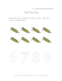 printable fall counting to 9
