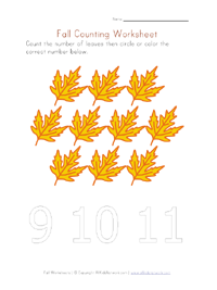 fall counting 10 worksheet