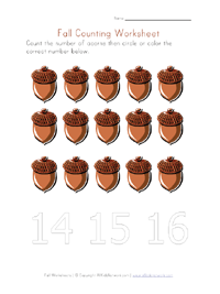fall counting 15 worksheet