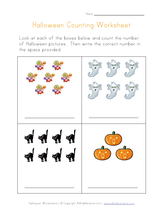 halloween counting practice worksheet
