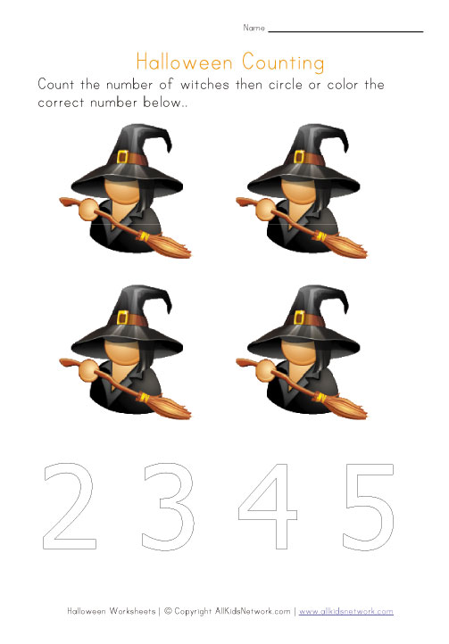 printable halloween counting to 4