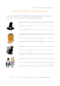 halloween handwriting worksheet