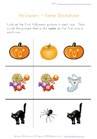 halloween same worksheet