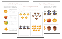 kids fall worksheets
