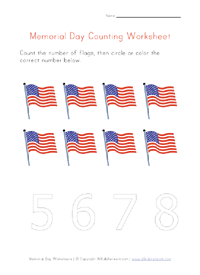 printable memorial day counting to 8