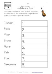 music alphabetical order