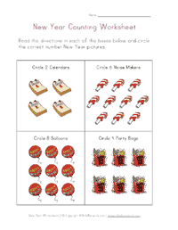 new year counting worksheet