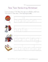 new year handwriting worksheet