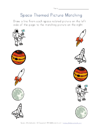 space picture matching worksheet