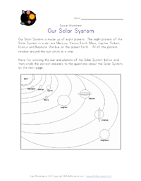 solar system worksheet
