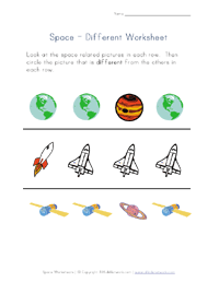 space different worksheet