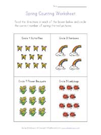 spring counting worksheet