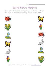 printable spring picture matching