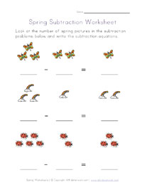 subtraction worksheet
