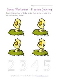 printable spring counting to 4