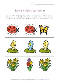 spring worksheet - same