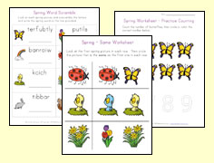 spring worksheets for kids