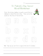 st patricks secret word worksheet