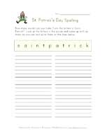 st patricks day spelling worksheet