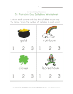 st patricks day syllables worksheet