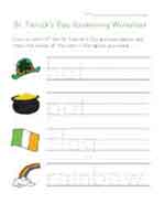 st patricks day handwriting worksheet