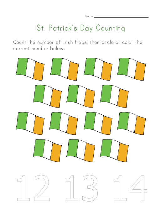 st patricks day count to fourteen practice