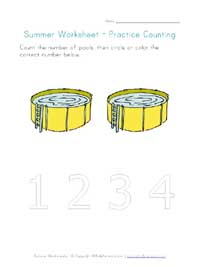 printable summer counting to 2