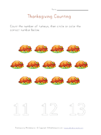 number thirteen worksheet