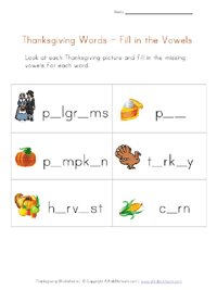 thanksgiving missing letters worksheet