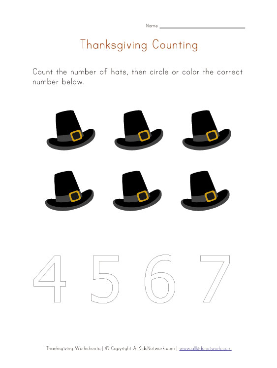 printable thanksgiving counting to 6