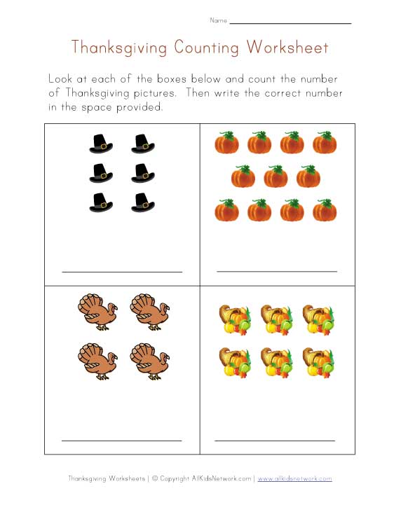 thanksgiving counting practice