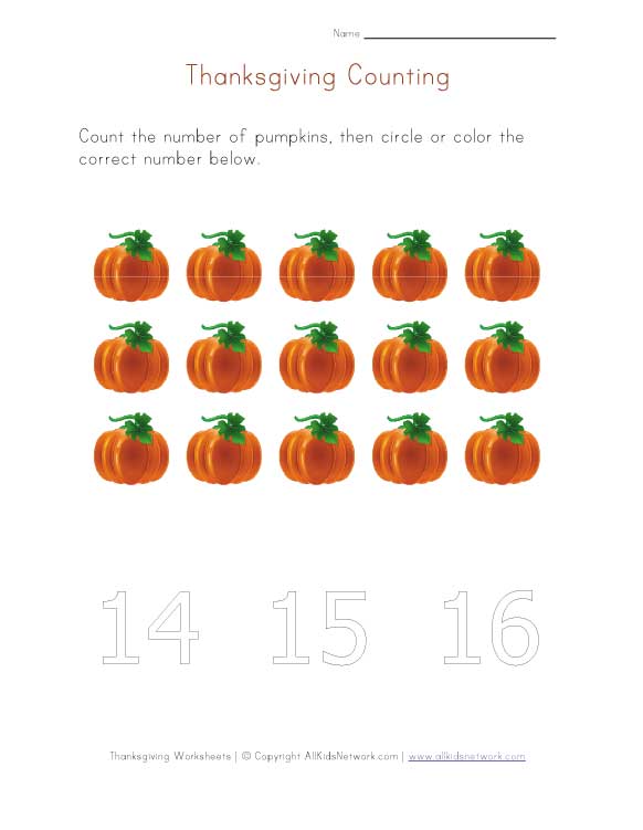 printable thanksgiving counting to 15