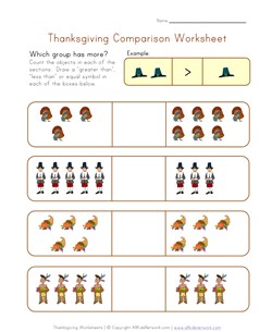 thanksgiving comparison worksheet