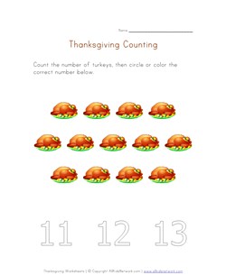 thanksgiving count to thirteen worksheet