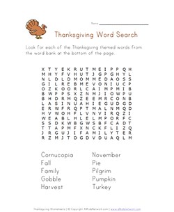 thanksgiving word search